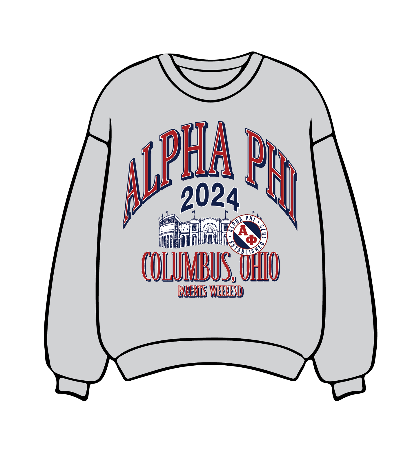 Ohio State University x Alpha Phi 'Parents Weekend 2024' Crewneck