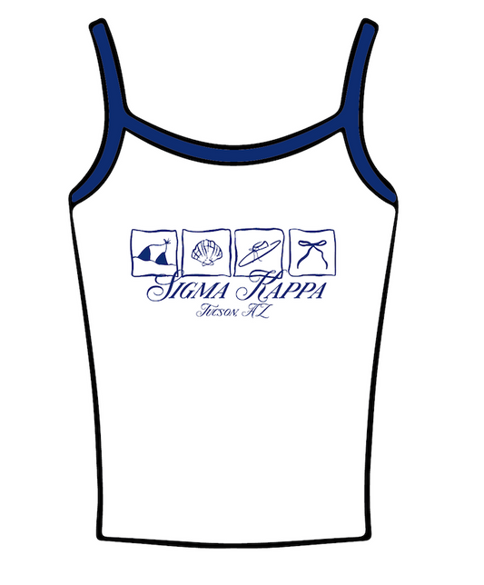 Sigma Kappa 'Back to School' Embroidered Tank Top